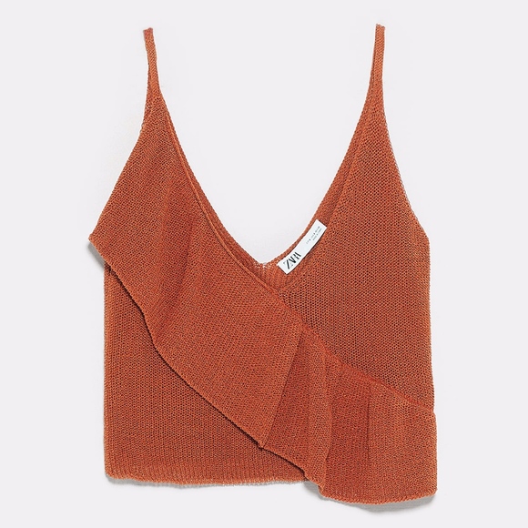 Zara Tops Zara Ruffled Knit Top Poshmark